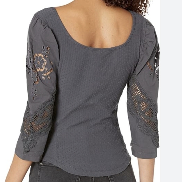 Free People Brunch Date Top in Metal Stiletto - Picture 5 of 15